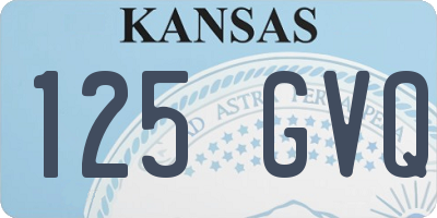 KS license plate 125GVQ