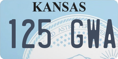 KS license plate 125GWA