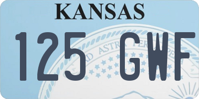 KS license plate 125GWF