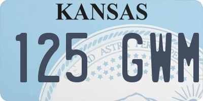 KS license plate 125GWM