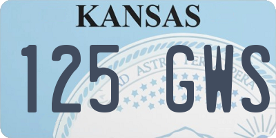 KS license plate 125GWS