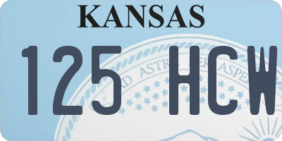KS license plate 125HCW