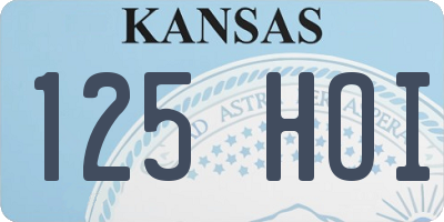 KS license plate 125HOI