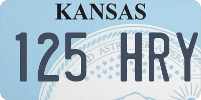 KS license plate 125HRY