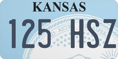 KS license plate 125HSZ