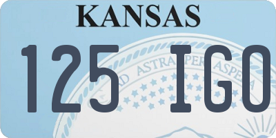 KS license plate 125IGO