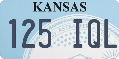 KS license plate 125IQL