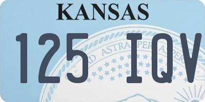 KS license plate 125IQV