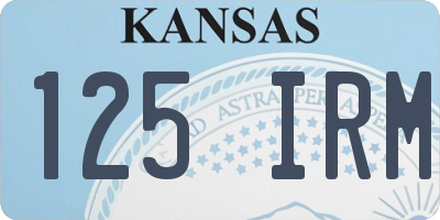 KS license plate 125IRM
