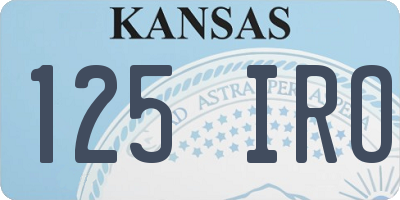 KS license plate 125IRO