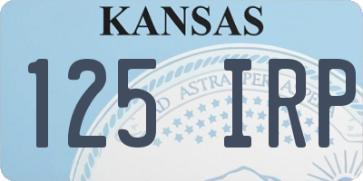 KS license plate 125IRP