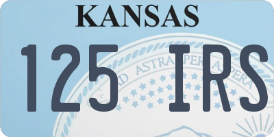 KS license plate 125IRS