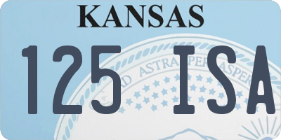 KS license plate 125ISA