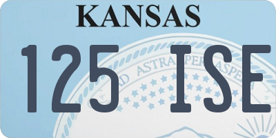 KS license plate 125ISE
