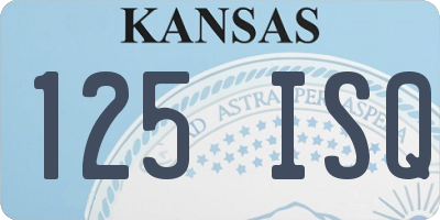 KS license plate 125ISQ
