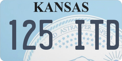 KS license plate 125ITD