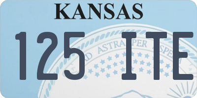 KS license plate 125ITE