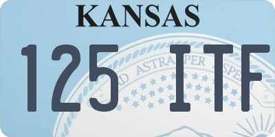 KS license plate 125ITF