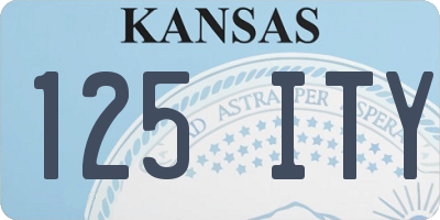 KS license plate 125ITY