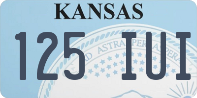 KS license plate 125IUI