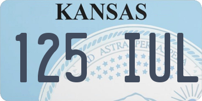 KS license plate 125IUL