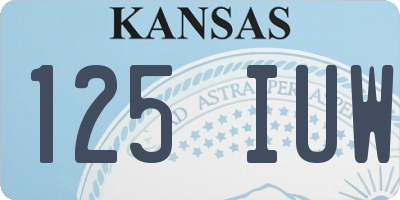 KS license plate 125IUW