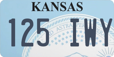 KS license plate 125IWY