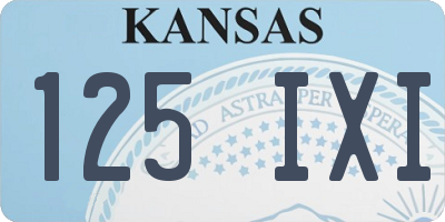 KS license plate 125IXI