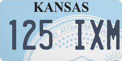 KS license plate 125IXM