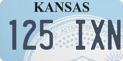 KS license plate 125IXN