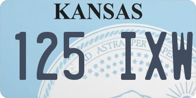 KS license plate 125IXW