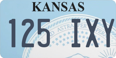 KS license plate 125IXY