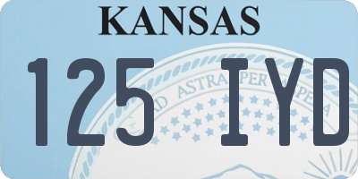 KS license plate 125IYD