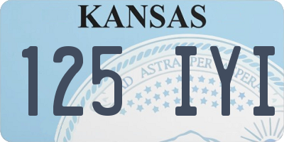 KS license plate 125IYI