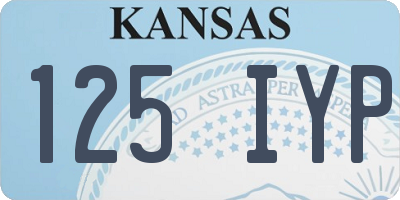 KS license plate 125IYP