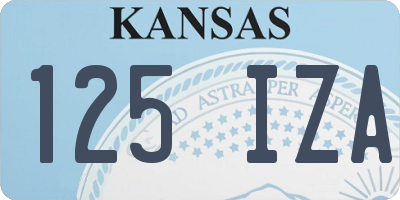 KS license plate 125IZA