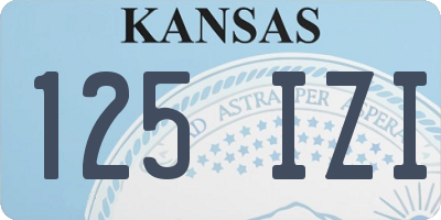 KS license plate 125IZI