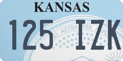 KS license plate 125IZK
