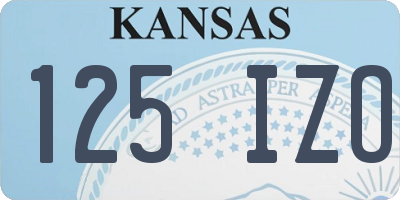 KS license plate 125IZO
