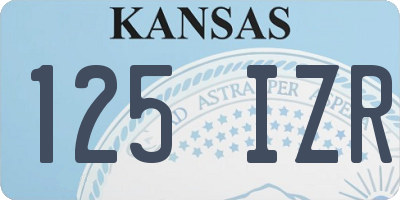 KS license plate 125IZR