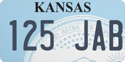 KS license plate 125JAB