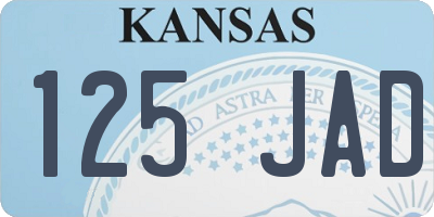 KS license plate 125JAD