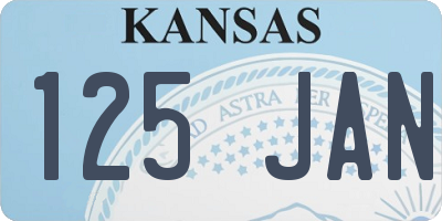 KS license plate 125JAN