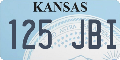 KS license plate 125JBI