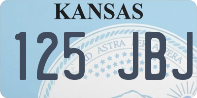 KS license plate 125JBJ