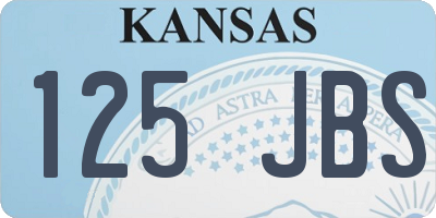 KS license plate 125JBS