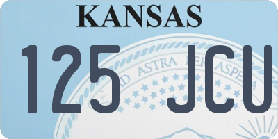 KS license plate 125JCU