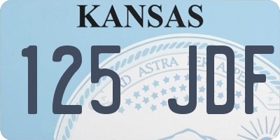 KS license plate 125JDF