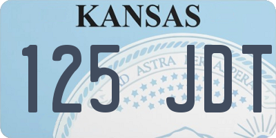 KS license plate 125JDT