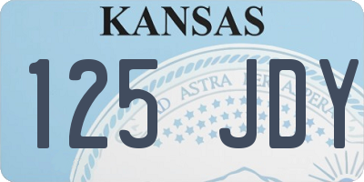 KS license plate 125JDY